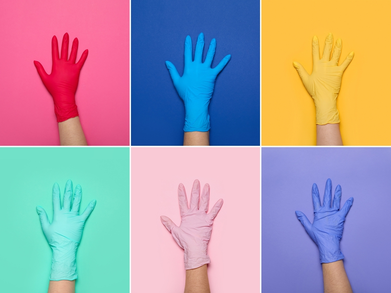 Latex Coloured Examination Gloves